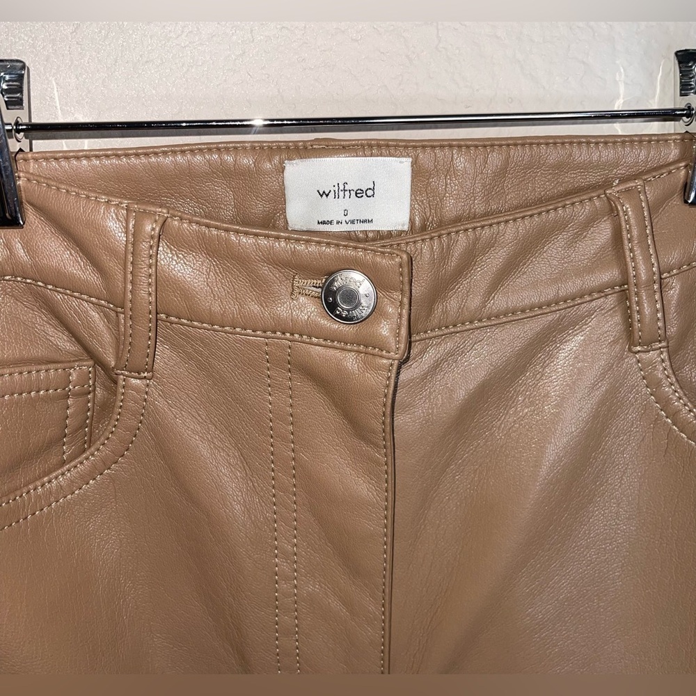 Wilfred Aritzia The Melina High Waisted Straight Leg Pant Constant Camel Size 0 - Picture 5 of 8